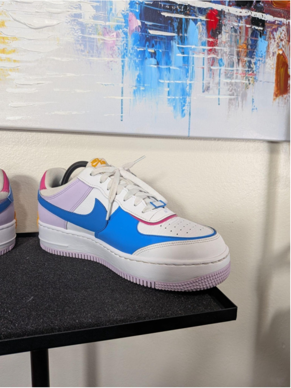 Nike Air Force 1 Shadow Shoes Womens Size 11 White Pink Blue Sneakers HF5064-100 - Picture 6 of 9